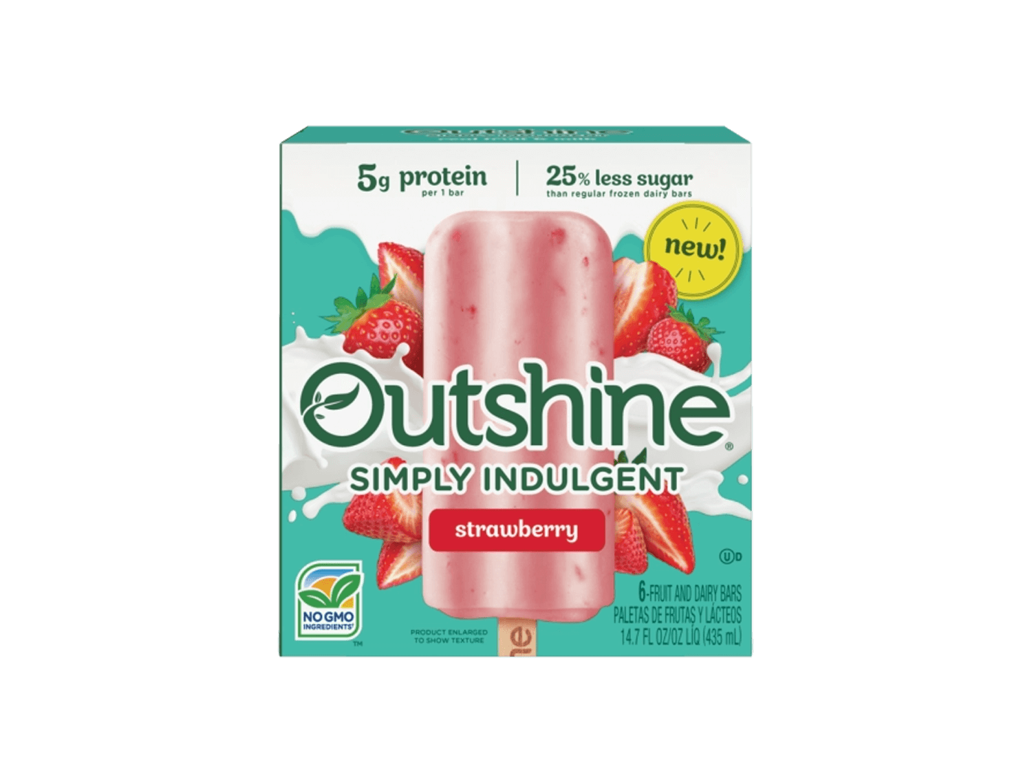 box of Outshine simply indulgent strawberry bars