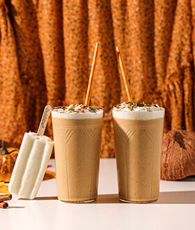 Outshine coconut pumpkin smoothie in a glass