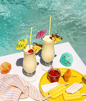 Outshine pina coladas with umbrellas