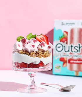Outshine strawberry protein parfait