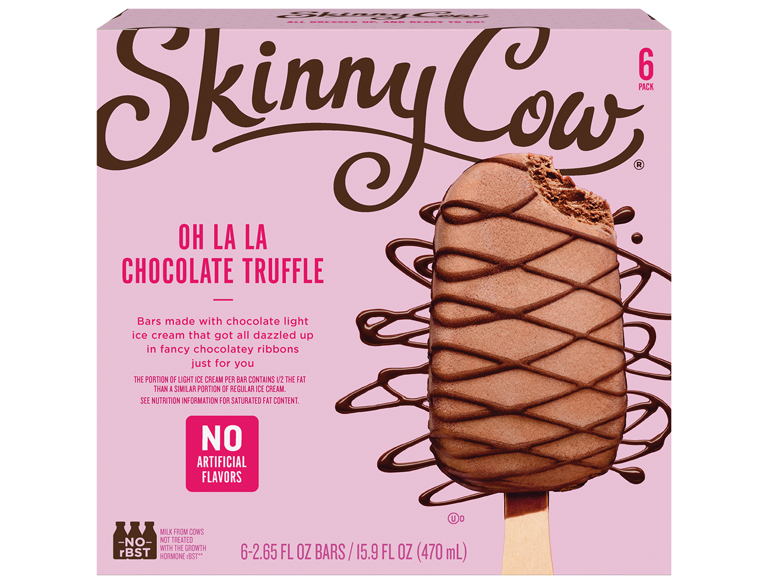 skinny cow oh la la chocolate truffle ice cream bar with chocolate drizzle box