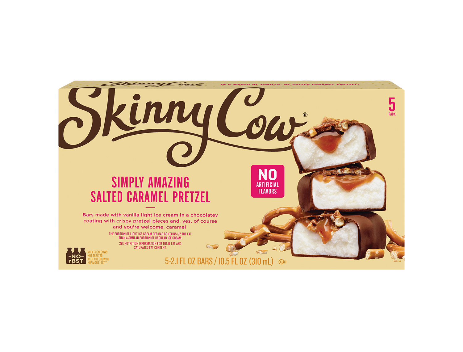 skinny cow simply amazing vanilla salted caramel salted pretzel ice cream bar box