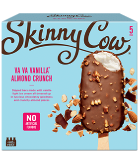 Box of Skinny Cow va va vanilla almond crunch light ice cream bars