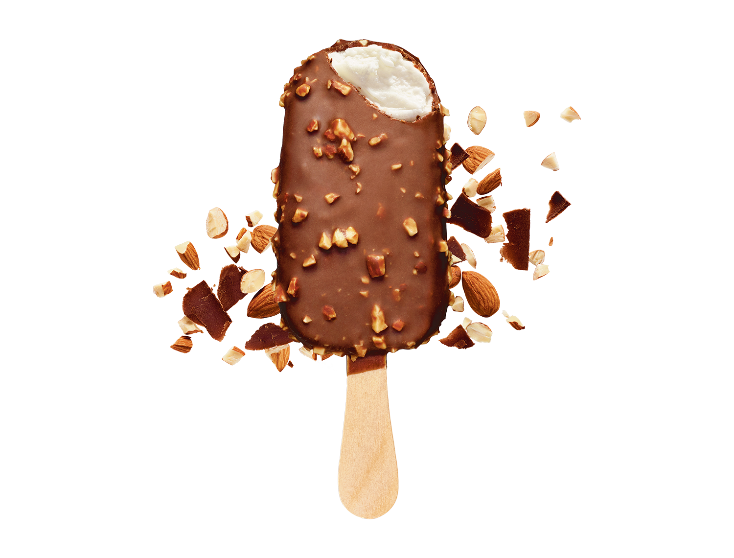 skinny cow va va vanilla and almond  ice cream bar with bits of chocolate and almond