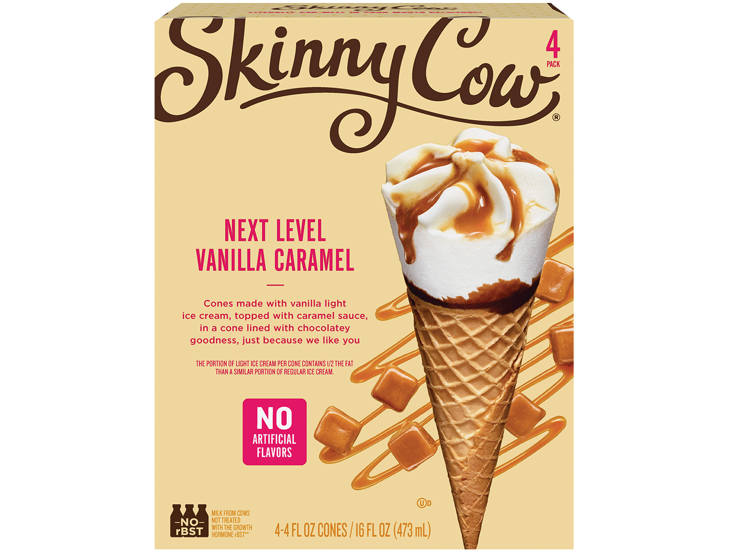 skinny cow not fudging around chocolate fudge ice cream cone box