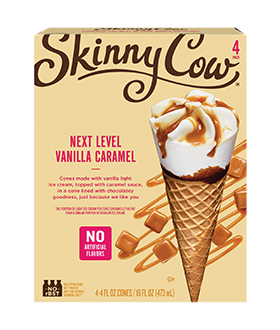 Box of Skinny Cow next level vanilla caramel light ice cream cones