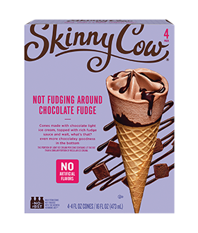 Box of Skinny Cow not fudging around chocolate fudge light ice cream cones