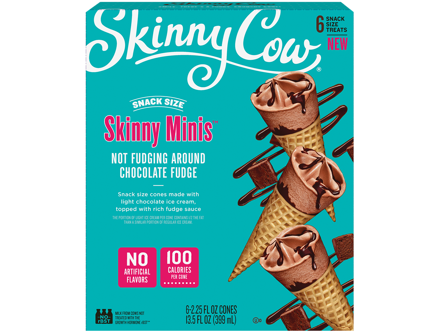 large box of skinny cow mini not fudging around chocolate fudge ice cream comes