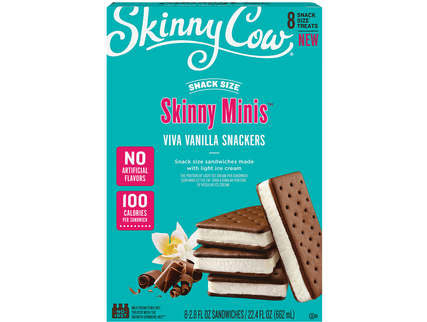 box of Skinny Cow mini viva vanilla ice cream sandwich
