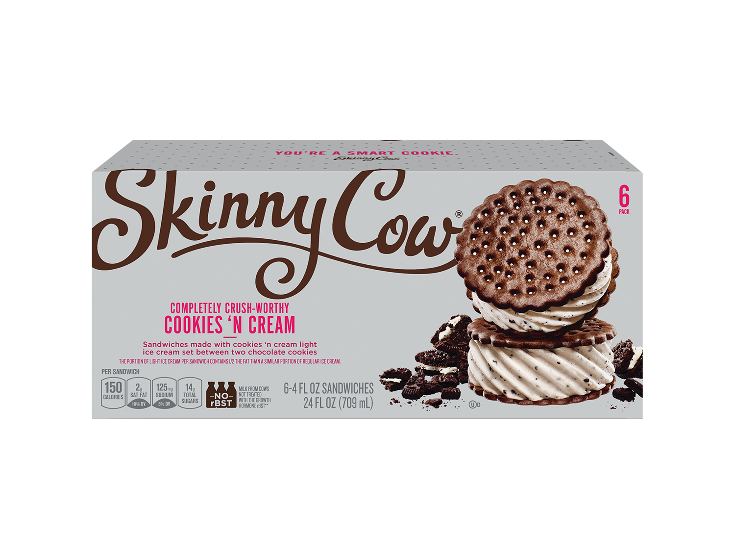 skinny cow crushworthy cookies and cream ice cream sandwich box