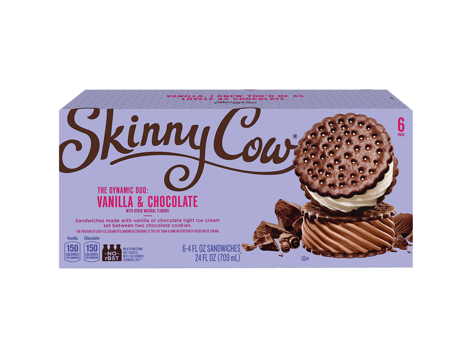 Vanilla Chocolate Ice Cream Sandwich Skinny Cow